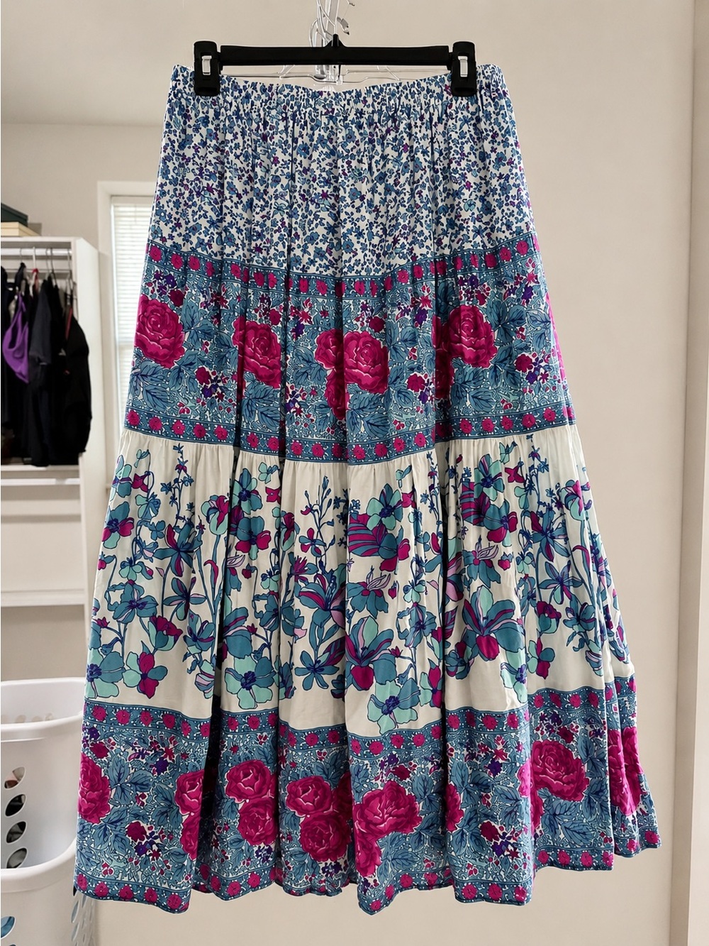 Spell Love Jetty Maxi Skirt Blue Pink Floral Boho Rare. Size M